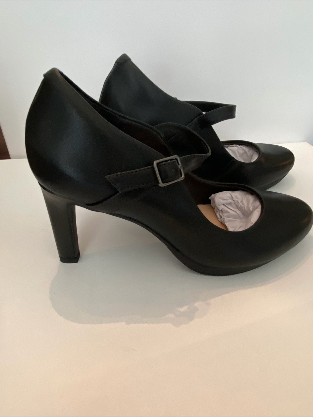Clarks Black Mary Jane Heel Pumps